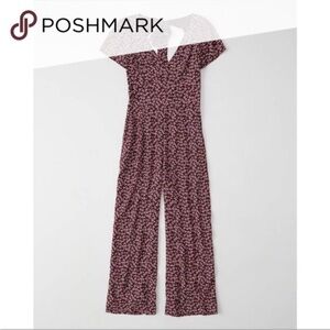 Abercrombie & Fitch Burgundy Floral Jumpsuit - Size M